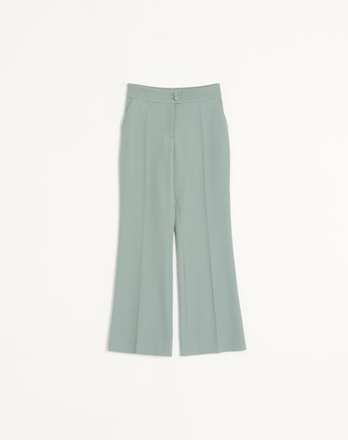 Valentino - Light Diagonal Wool Trousers - Sage - Woman - Trousers And Shorts